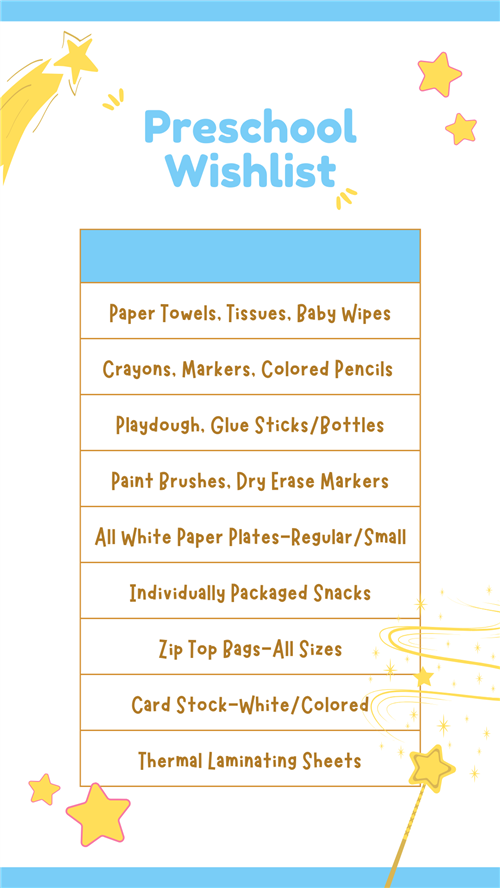 Preschool Wishlist
